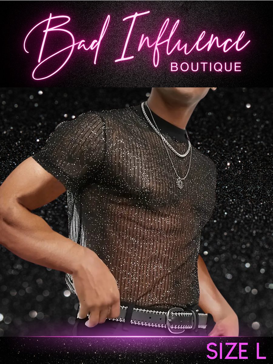 Rhinestone Mesh Tee